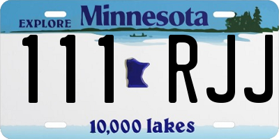 MN license plate 111RJJ