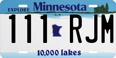 MN license plate 111RJM