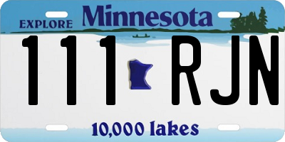MN license plate 111RJN