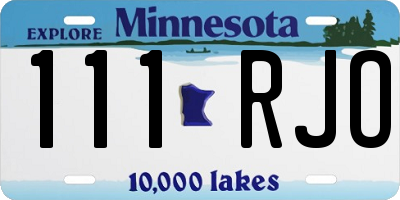 MN license plate 111RJO