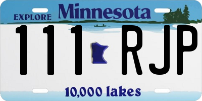 MN license plate 111RJP