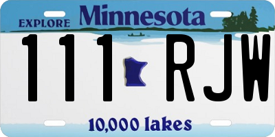 MN license plate 111RJW