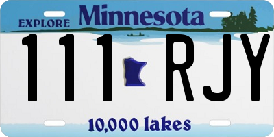 MN license plate 111RJY
