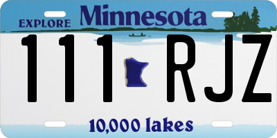 MN license plate 111RJZ