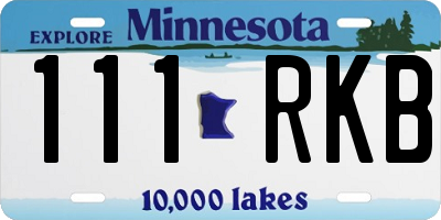 MN license plate 111RKB