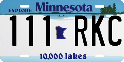 MN license plate 111RKC