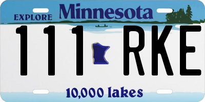 MN license plate 111RKE