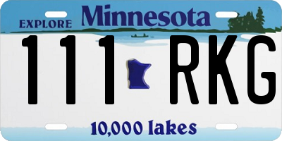MN license plate 111RKG