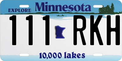 MN license plate 111RKH