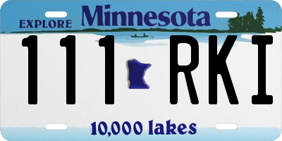 MN license plate 111RKI