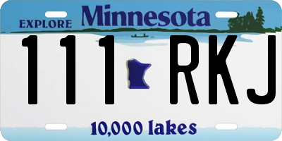 MN license plate 111RKJ