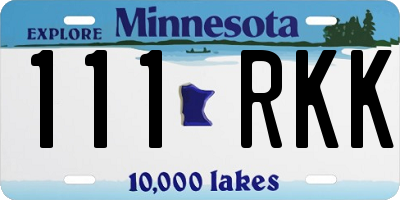 MN license plate 111RKK