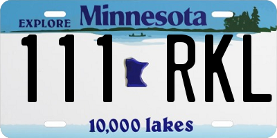 MN license plate 111RKL