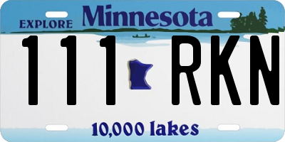 MN license plate 111RKN