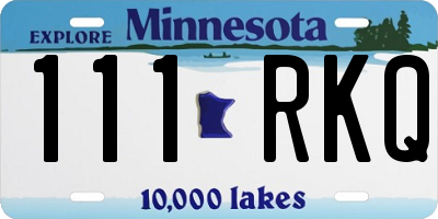 MN license plate 111RKQ