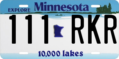 MN license plate 111RKR