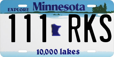 MN license plate 111RKS