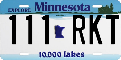 MN license plate 111RKT