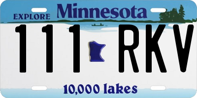 MN license plate 111RKV