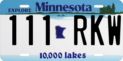MN license plate 111RKW