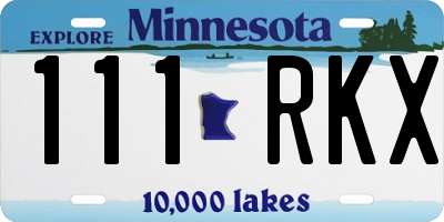 MN license plate 111RKX