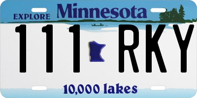 MN license plate 111RKY