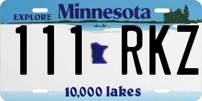 MN license plate 111RKZ