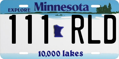 MN license plate 111RLD