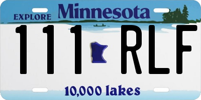MN license plate 111RLF