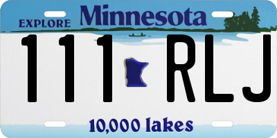 MN license plate 111RLJ
