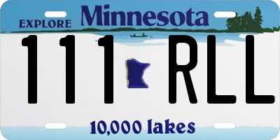MN license plate 111RLL