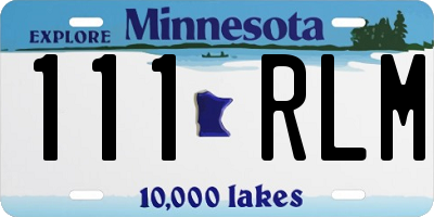 MN license plate 111RLM