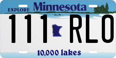 MN license plate 111RLO