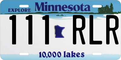 MN license plate 111RLR