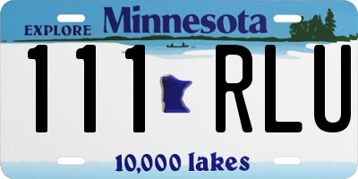 MN license plate 111RLU