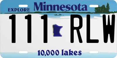 MN license plate 111RLW