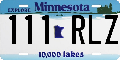 MN license plate 111RLZ