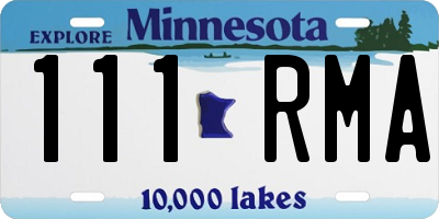 MN license plate 111RMA