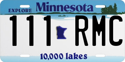 MN license plate 111RMC