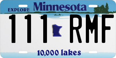 MN license plate 111RMF