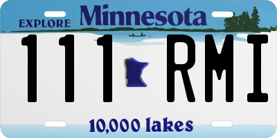 MN license plate 111RMI