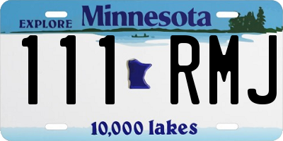 MN license plate 111RMJ