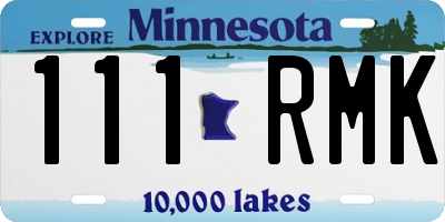 MN license plate 111RMK