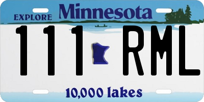 MN license plate 111RML
