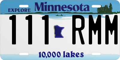 MN license plate 111RMM