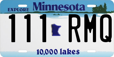 MN license plate 111RMQ