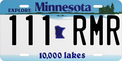 MN license plate 111RMR