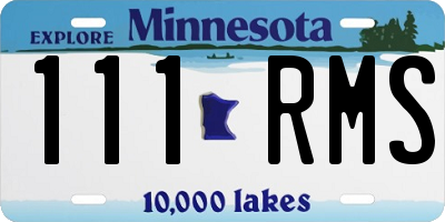 MN license plate 111RMS