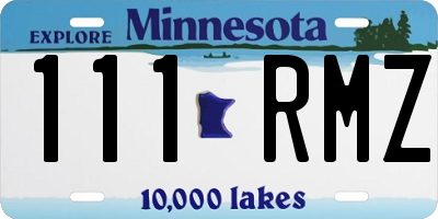 MN license plate 111RMZ