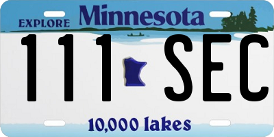 MN license plate 111SEC